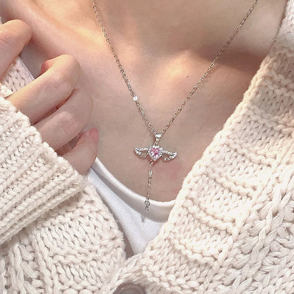 Angel Wing Tassel Necklace