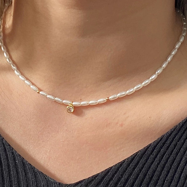 Stackable Natural Pearl Necklace