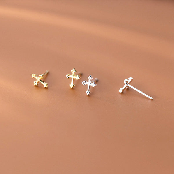 Simple Dainty Cross Stud Earrings