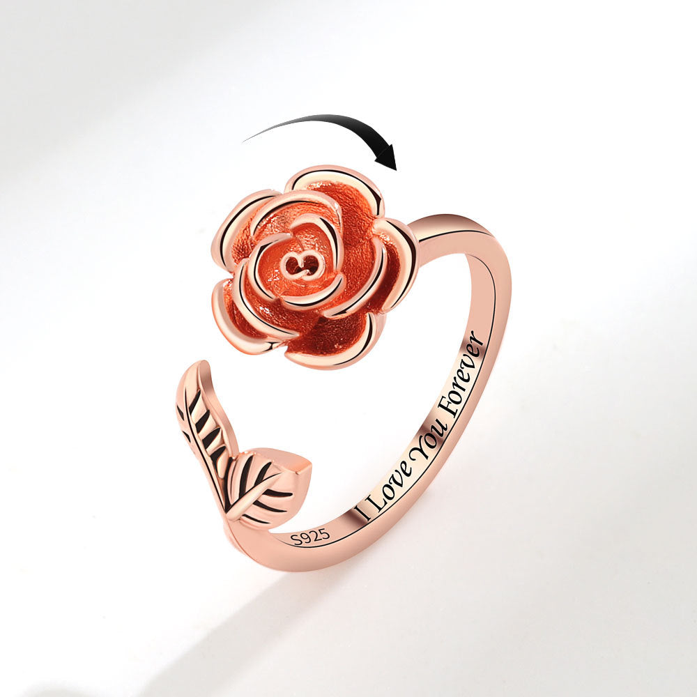 Rose Flower Anxiety Fidget Spinner Ring Rose Flower Anxiety Fidget Spinner Ring
