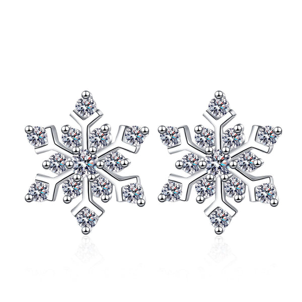 Moissanite Snowflake Stud Earrings