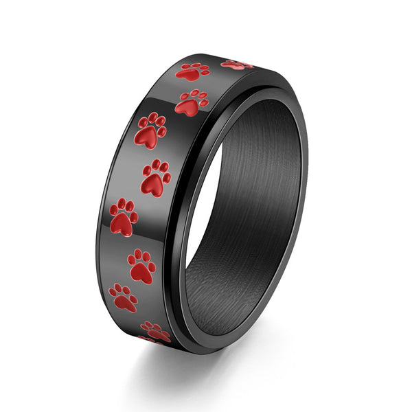Dog Paw Anxiety Fidget Spinner Band Ring