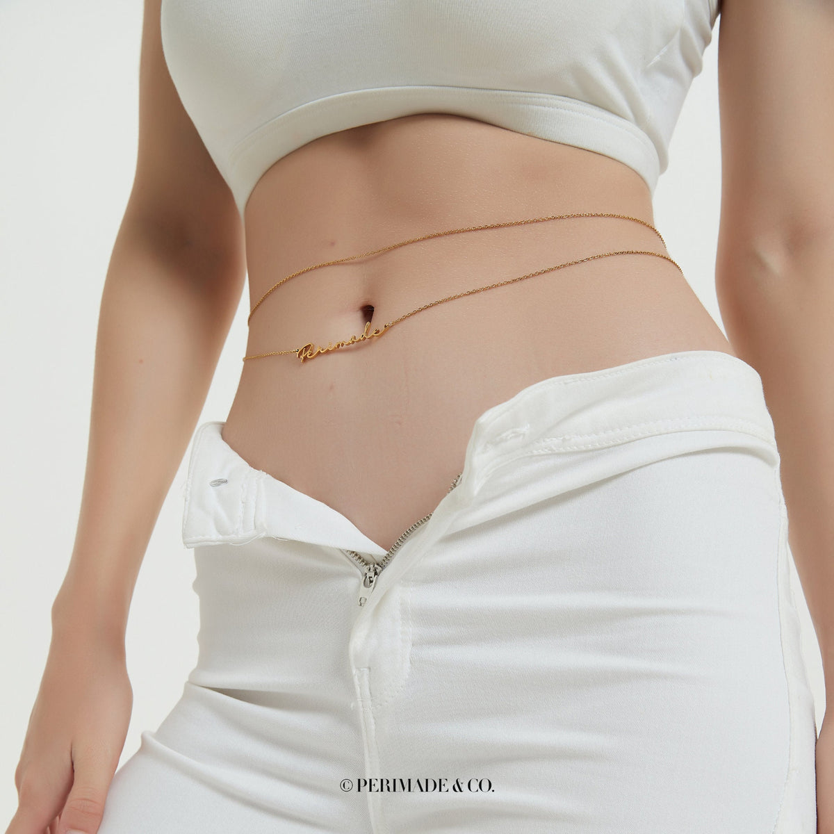 Personalized Name Belly Chain – Perimade & Co.