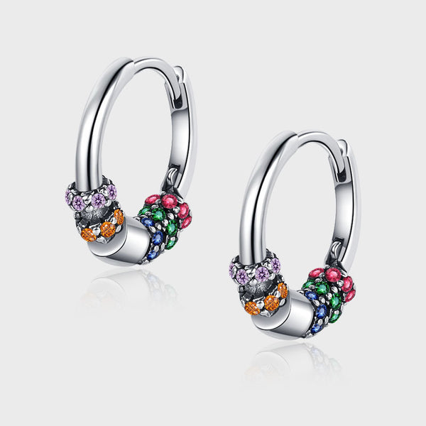 Colorful Rainbow Hoop Earrings