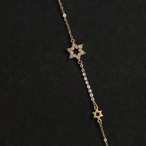 Double Star Of David Charm Stacking Bracelet