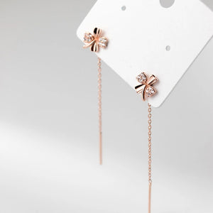 Four Leaf Clover Threader Earrings