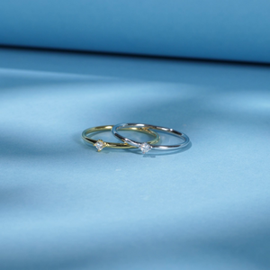 Dainty Moissanite Stacking Thin Band Ring