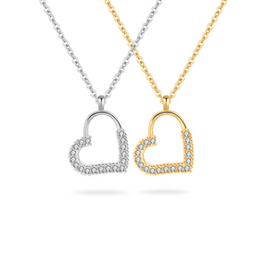 Dainty Heart Lock Pendant Necklace