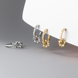 Orecchini a cerchio Dainty Sun Huggie