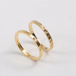 Dainty Gold Sunshine Flat Band Ring