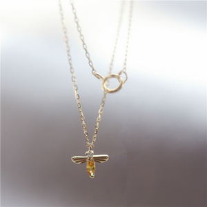 Delicate Gold Bee Pendant Necklace