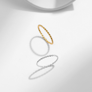 Dainty Minimalist Twist Stacking Ring