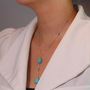 Natural Turquoise Charm Layering Necklace