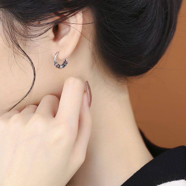 Colorful Rainbow Hoop Earrings