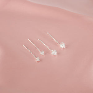 Tiny Knot Threader Earrings