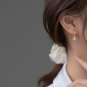 Dainty Magnolia Flower Hook Earrings