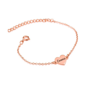Custom Name Heart Charm Bracelet