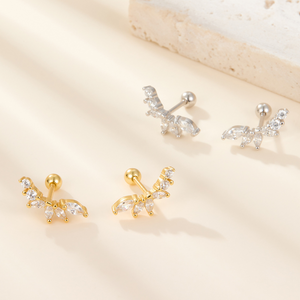 Minimalist Marquise Petal Stud Earrings