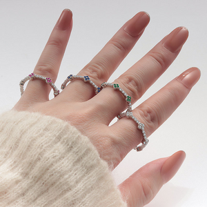 Colorful Four Leaf Clover Stacking Ring