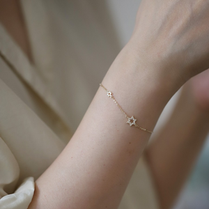 Double Star Of David Charm Stacking Bracelet