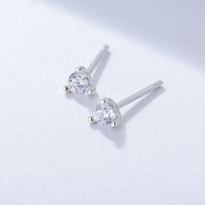 Tiny Small Solitaire Stud Earrings