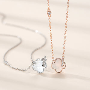 Mother of Pearl Clover Charm Necklace