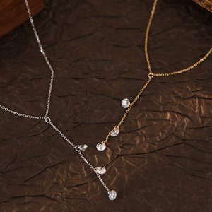 Three Stone Pendant Layering Necklace