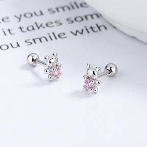 Cute Pink Teddy Bear Stud Earrings