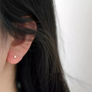 Tiny Small Four Leaf Clover Stud Earrings