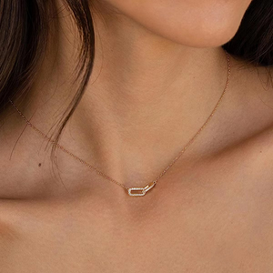 Interlocking Double Oval Pendant Necklace