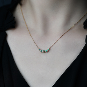 Dainty Bohemian Green Pendant Necklace