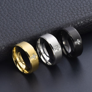 Minimalist Wide Brushed Cross Ring