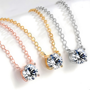 Round-Cut Moissanite Pendant Necklace