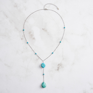 Natural Turquoise Charm Layering Necklace