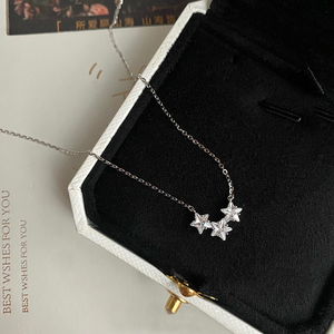 Sparkling Star Trio Pendent Necklace