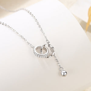 Interlocking Silver Ring Pendant Necklace