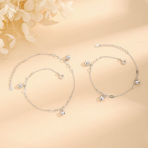 Dainty Silver Heart Charm Anklet