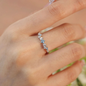 Bague d'éternité étoile en argent sterling