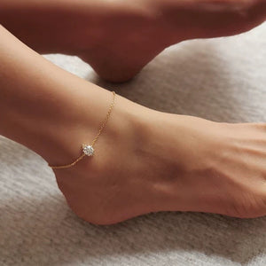 Minimalist Marquise Cut Stacking Anklet