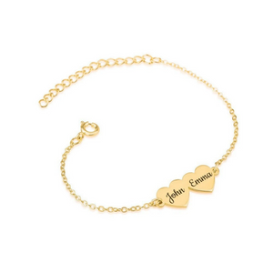 Custom Name Heart Charm Bracelet
