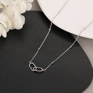 Interlocking Oval Ring Pendant Necklace