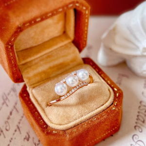 Three Pearl Wrap Statement Cocktail Ring