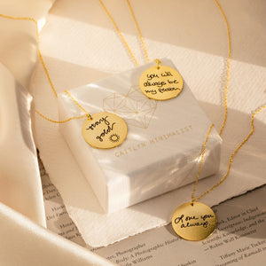 Round Custom Engrave Charm Necklace