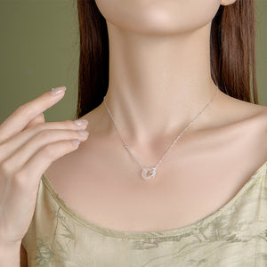 Tulip Flower Round Charm Necklace