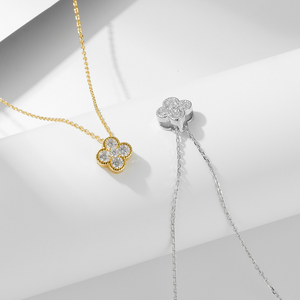 Dainty Four Leaf Clover Charm Necklace
