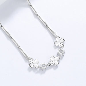 Four Leaf Clover Segmented Chain Bracelet
