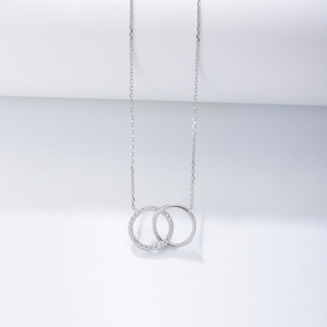 Interlocking Circle Ring Pendant Necklace
