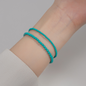 Dainty Blue Turquoise Bead Bracelet