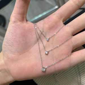 Minimalist Silver Zirconia Pendant Necklace