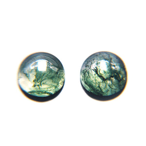 Natural Moss Agate Cabochon Stone